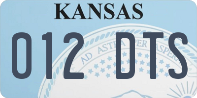 KS license plate 012DTS