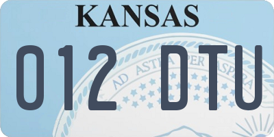 KS license plate 012DTU