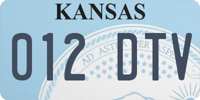 KS license plate 012DTV