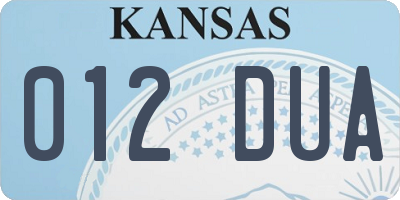 KS license plate 012DUA