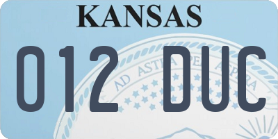 KS license plate 012DUC