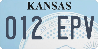 KS license plate 012EPV