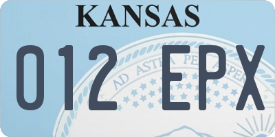 KS license plate 012EPX