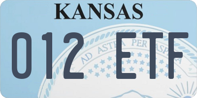 KS license plate 012ETF