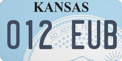 KS license plate 012EUB