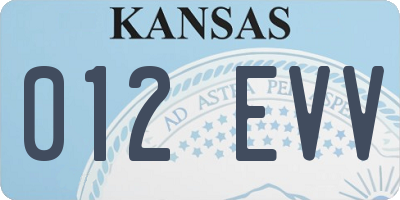 KS license plate 012EVV