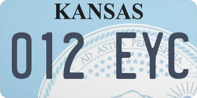 KS license plate 012EYC