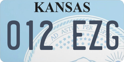 KS license plate 012EZG