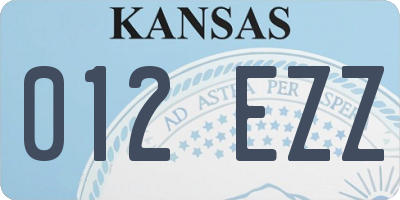 KS license plate 012EZZ