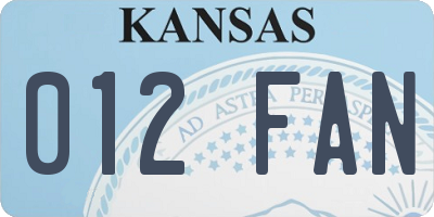 KS license plate 012FAN