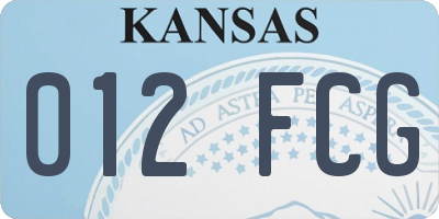 KS license plate 012FCG