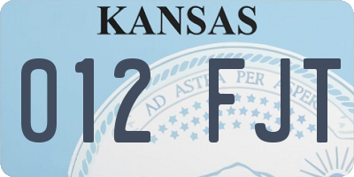KS license plate 012FJT