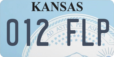 KS license plate 012FLP