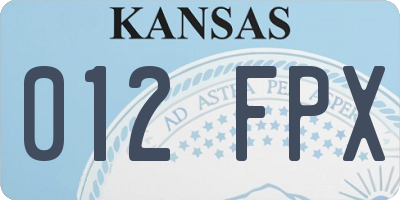 KS license plate 012FPX