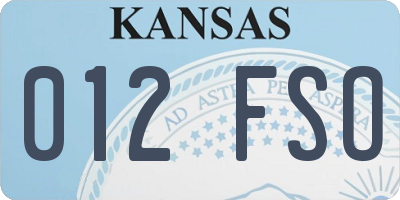 KS license plate 012FSO
