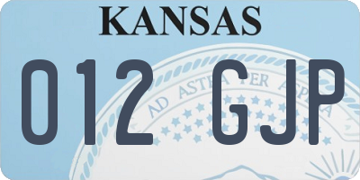KS license plate 012GJP