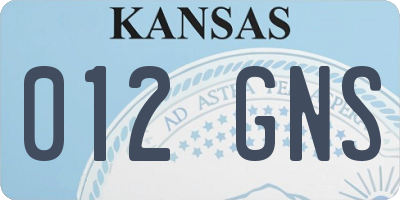 KS license plate 012GNS