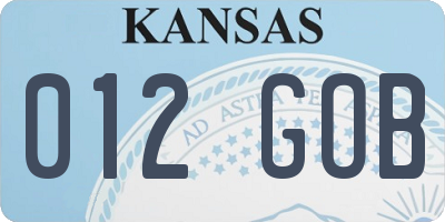 KS license plate 012GOB