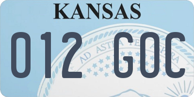 KS license plate 012GOC
