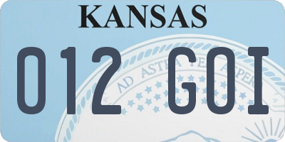 KS license plate 012GOI
