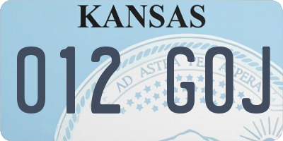 KS license plate 012GOJ