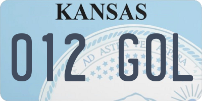 KS license plate 012GOL