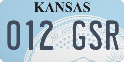 KS license plate 012GSR