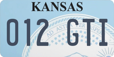 KS license plate 012GTI