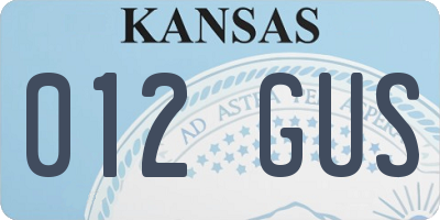 KS license plate 012GUS