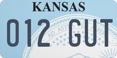 KS license plate 012GUT