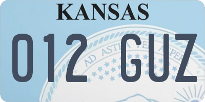 KS license plate 012GUZ