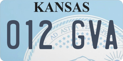 KS license plate 012GVA