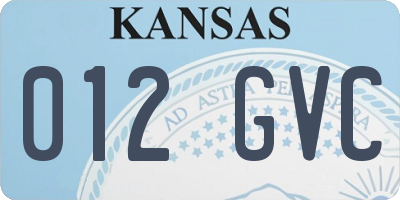 KS license plate 012GVC