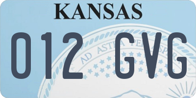 KS license plate 012GVG