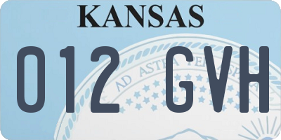 KS license plate 012GVH