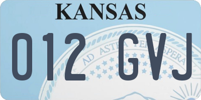KS license plate 012GVJ