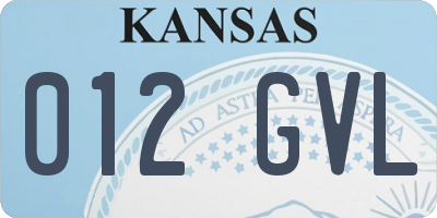 KS license plate 012GVL