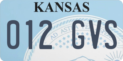 KS license plate 012GVS
