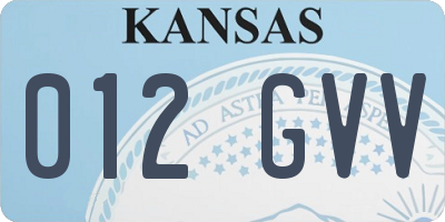 KS license plate 012GVV