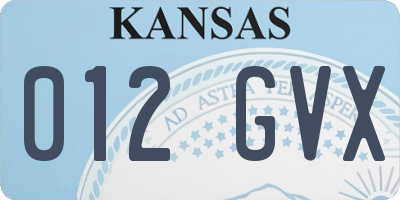 KS license plate 012GVX