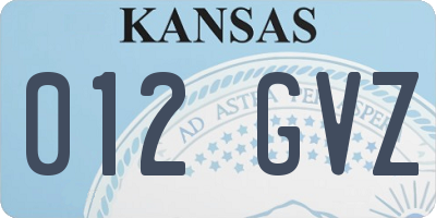 KS license plate 012GVZ