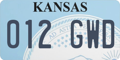 KS license plate 012GWD