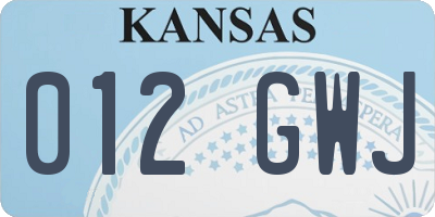 KS license plate 012GWJ
