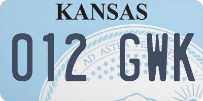 KS license plate 012GWK