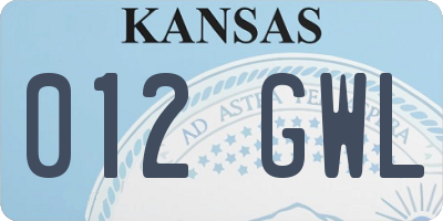 KS license plate 012GWL
