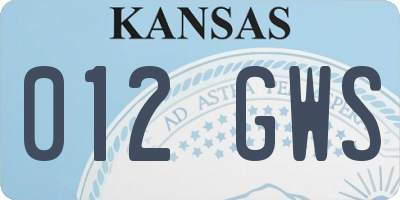 KS license plate 012GWS