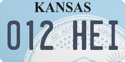 KS license plate 012HEI