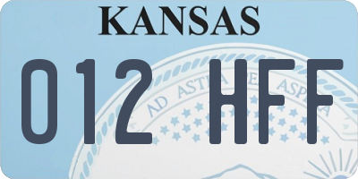 KS license plate 012HFF