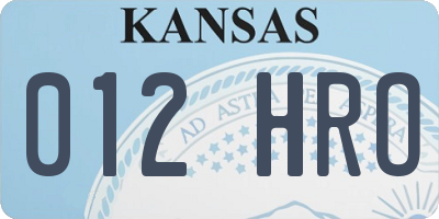 KS license plate 012HRO