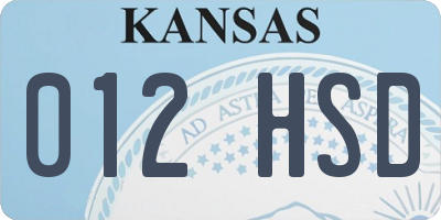KS license plate 012HSD